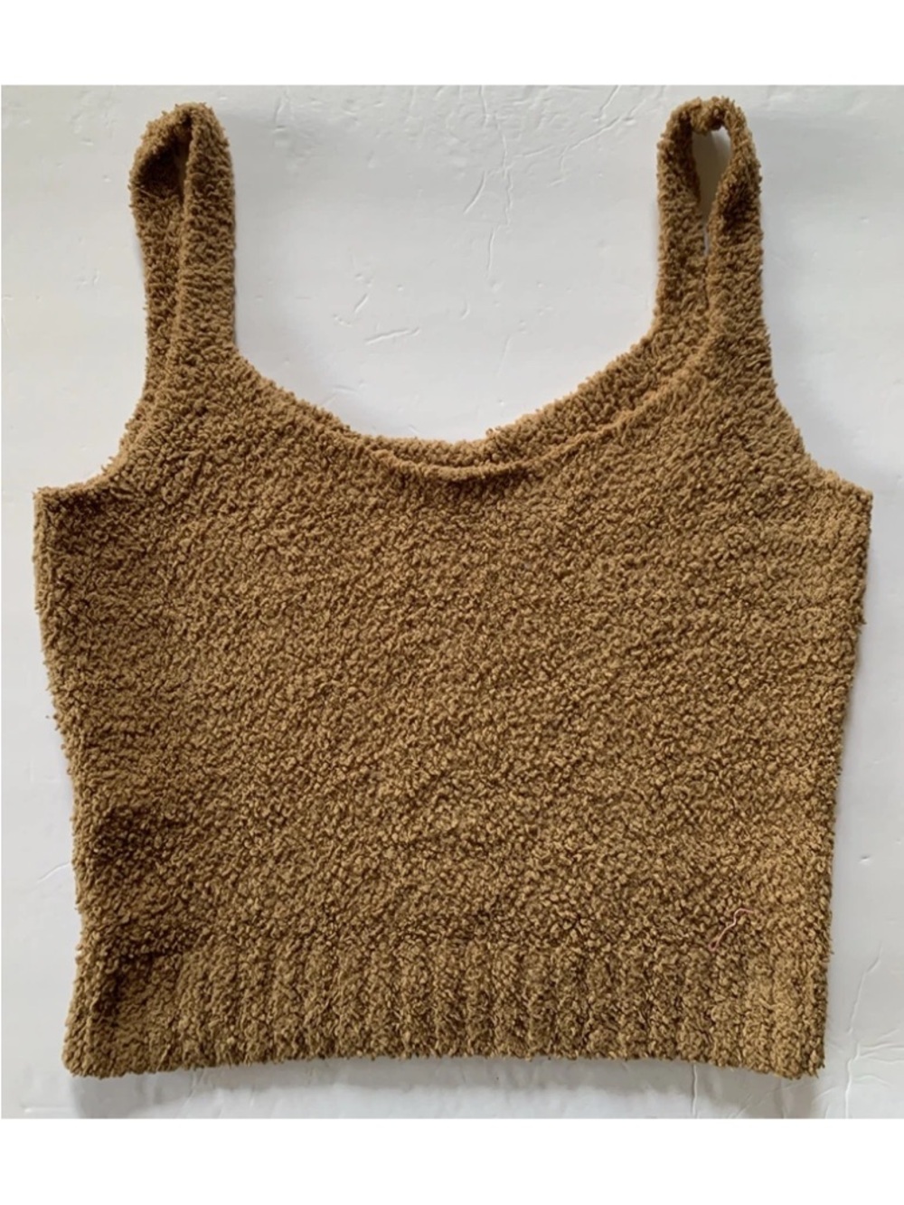 Skims Soft Brown Crop Top Small Medium Sleeveless Excellent RARE HTF